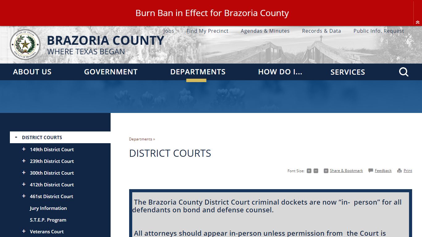 District Courts - Brazoria County, TX